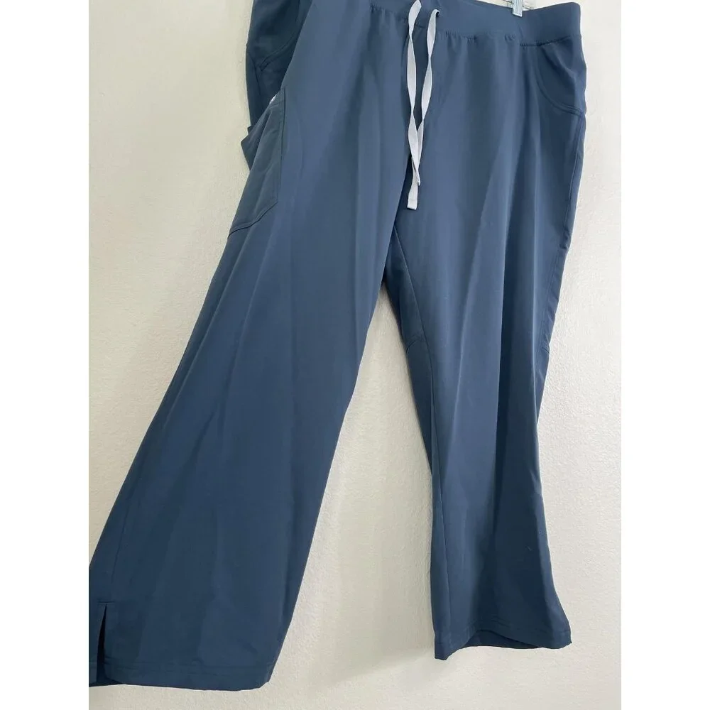 FIGS Kade Scrub Pants Mens Big 4X Blue Technical‎ Collection Cargo Relaxed Fit
